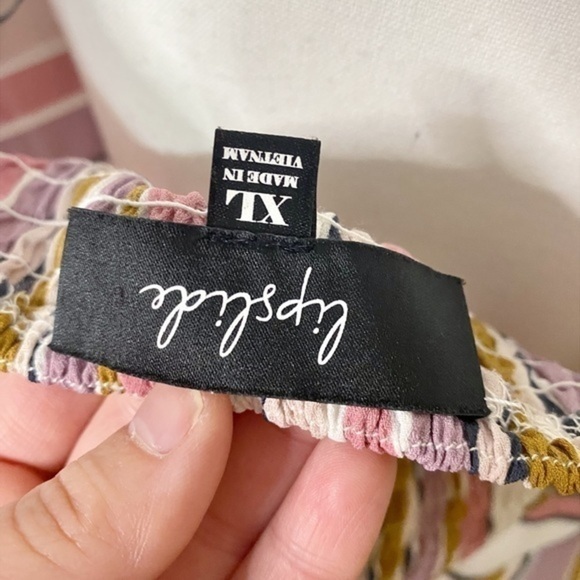 Lipslide Pink and Neutral Striped Cropped Button Down Top - Picture 3 of 8